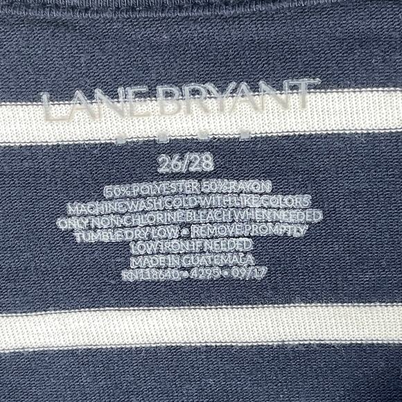 Lane Bryant Top Womens Plus 26 Blue White Striped Relaxed Loose Fit Minimalist - Picture 4 of 7